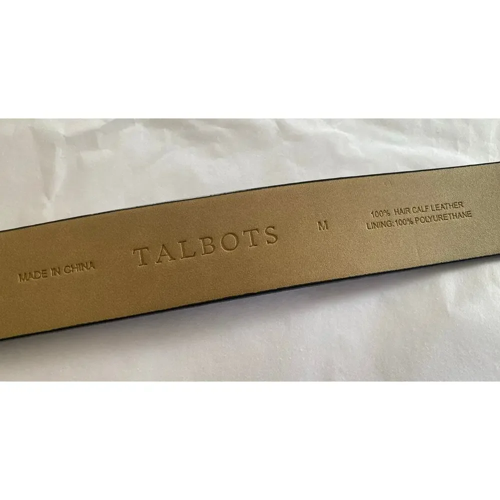 Talbots Leopard Calf Hair Belt Statement Size M 1.5" Wide Excellent Condition - Picture 3 of 3